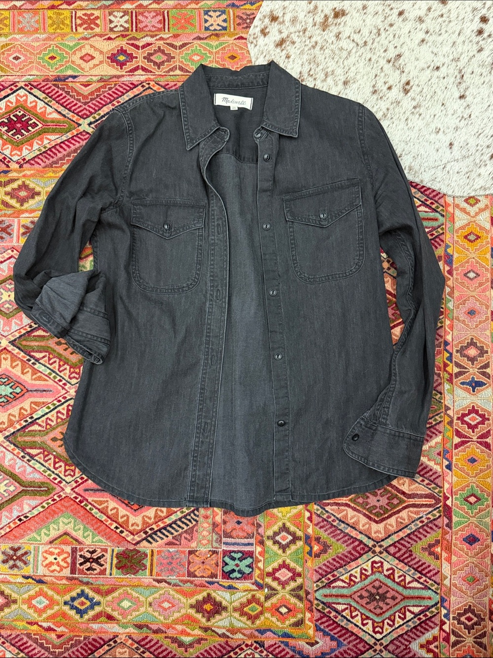 Madewell Washed Black Shirt Jacket